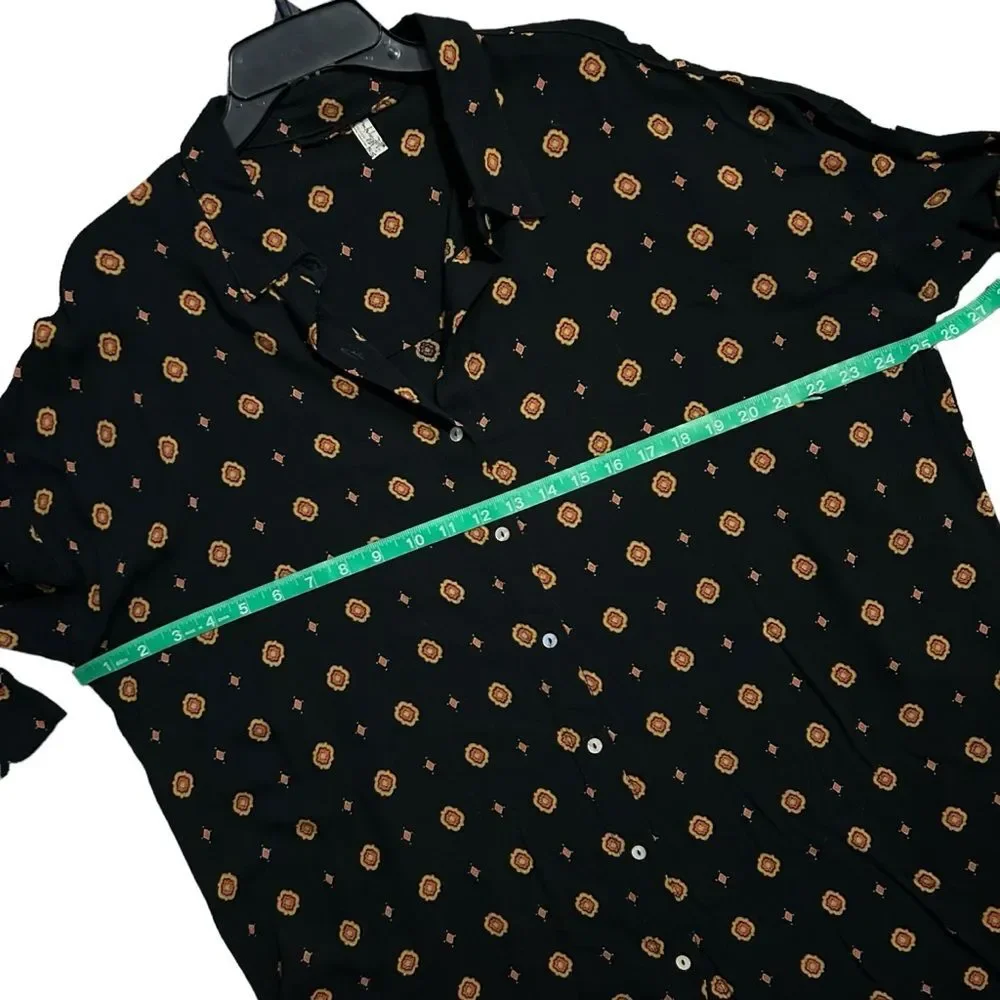 FREE PEOPLE NWT Long Sleeve Printed Button Down Shirt M